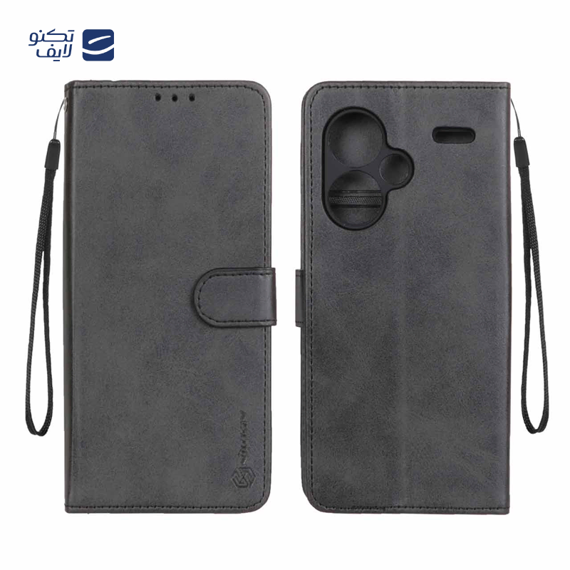 کیف کلاسوری گوشی شیائومی Redmi Note 13 Pro Plus مدل مگنتی جاکارتی محافظ لنزدار
