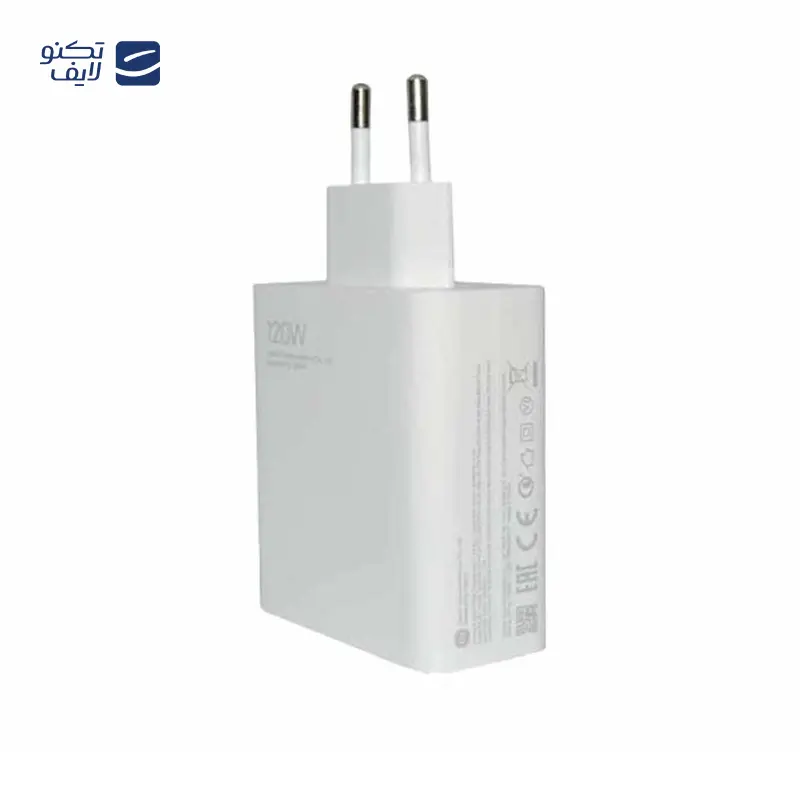 شارژر دیواری شیائومی مدل 120 وات دو پین به همراه کابل تایپ سی