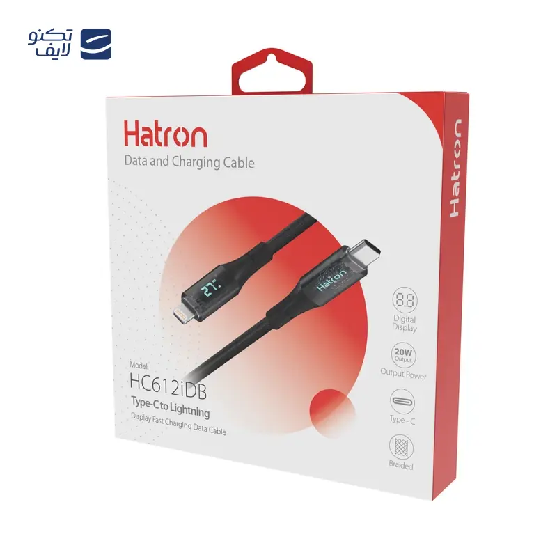 کابل تبدیل USB-C به لایتنینگ هترون مدل HC612IDB طول 1 متر