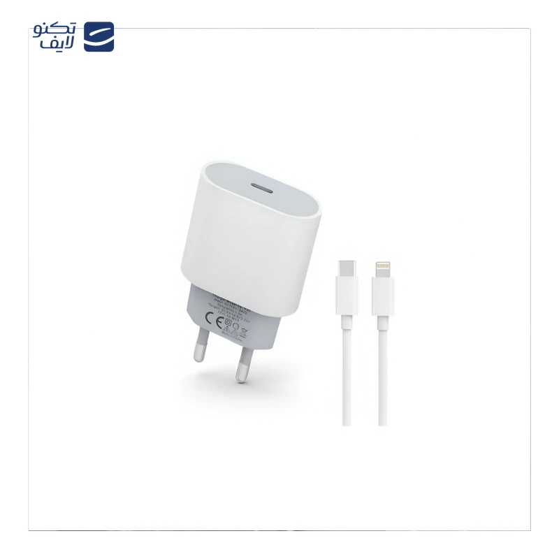 شارژر دیواری پی زد ایکس مدل P43 توان 20 وات به همراه کابل لایتنینگ